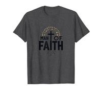 Croix de dévotion Religieuse Homme de Foi pour Homme T-Shirt, Homme, Chiné Foncé, XL