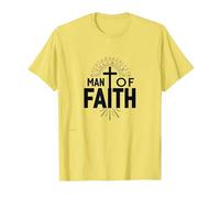 Croix de dévotion Religieuse Homme de Foi pour Homme T-Shirt, Homme, Citron, XL