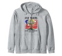 Croix de Drapeau chrétien Patriotique 250 Ans de Foi Sweat à Capuche