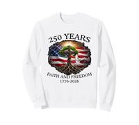 Croix de Drapeau chrétien Patriotique 250 Ans de Foi Sweatshirt