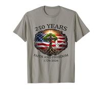 Croix de Drapeau chrétien Patriotique 250 Ans de Foi T-Shirt