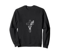 Croix de Fleur d'orchidée Symbole de Foi chrétienne Sweatshirt