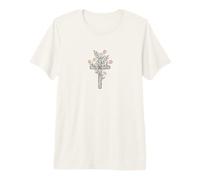 Croix de Fleurs Sauvages Pastels Motif Nature Divine T-Shirt Haut de Gamme
