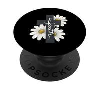 Croix de Foi Marguerite Citation chrétienne Jésus Christ Thème Dieu PopSockets PopGrip Adhésif