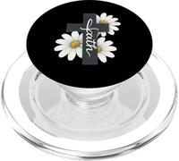 Croix de Foi Marguerite Citation chrétienne Jésus Christ Thème Dieu PopSockets PopGrip pour MagSafe