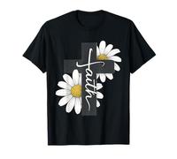 Croix de Foi Marguerite Citation chrétienne Jésus Christ Thème Dieu T-Shirt