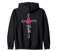 Croix de Foi pour la Sensibilisation au Cancer du Sein - Ruban Rose chrétien Sweat à Capuche