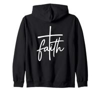 Croix de Foi Style écriture chrétienne Typographie Religieuse Sweat à Capuche