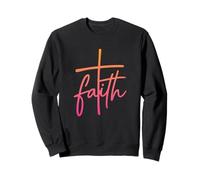 Croix de Foi Style écriture chrétienne Typographie Religieuse Sweatshirt