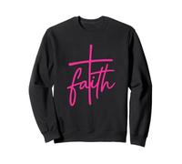 Croix de Foi Style écriture chrétienne Typographie Religieuse Sweatshirt