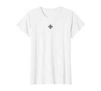 Croix de Jérusalem à Cinq Voies, Temple de Chevalier T-Shirt Graphique avec Valeur, Femme, Blanc, L