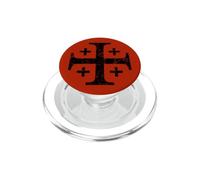 Croix de Jérusalem des Templiers Noir Vieilli PopSockets PopGrip pour MagSafe