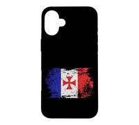 Croix de Jérusalem et Drapeau Français Chevalier Templier Coque pour iPhone 16 Plus