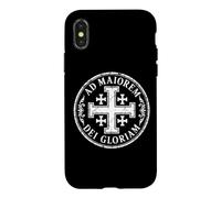 Croix de Jérusalem pour la Plus Grande Gloire de Dieu Blanc Vieilli Coque pour iPhone X/XS