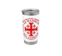 Croix de Jérusalem pour la plus grande gloire de Dieu Rouge vieilli Gobelet isotherme en acier inoxydable double paroi