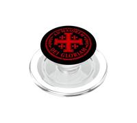 Croix de Jérusalem pour la Plus Grande Gloire de Dieu Rouge Vieilli PopSockets PopGrip pour MagSafe