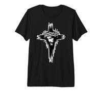 Croix de Jésus-Christ en Forme de Couronne d'épines Crucifix Roi des Rois T-Shirt Haut de Gamme
