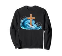 Croix de Jésus Christ Foi Chrétienne Baptême d'eau - Blanc Sweatshirt