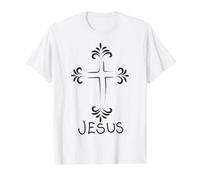 Croix de Jésus, Foi chrétienne dessinée à la Main T-Shirt Graphique avec Valeur