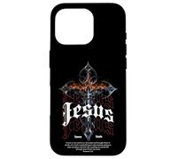 Croix de Jésus Gothique Y2K Streetwear Nu Goth Bible Verse Coque pour iPhone 16 Pro