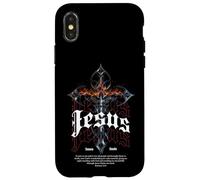 Croix de Jésus Gothique Y2K Streetwear Nu Goth Bible Verse Coque pour iPhone X/XS