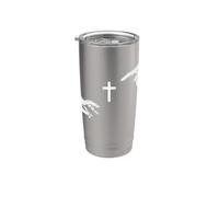 Croix de Jésus le Médiateur Création d'Adam Dieu et de l'Homme Gobelet isotherme en acier inoxydable double paroi