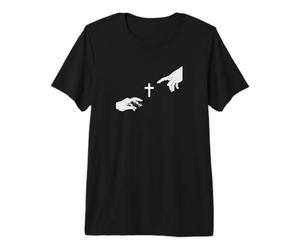 Croix de Jésus Le Médiateur Création d'Adam Dieu et de l'homme T-Shirt Haut de Gamme