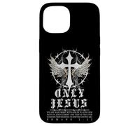 Croix de Jésus Punk Gothique Y2K Nu Goth Faith Bible Verse Coque pour iPhone 15