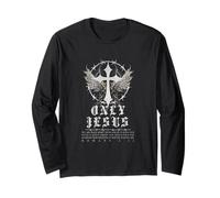 Croix de Jésus Punk Gothique Y2K Nu Goth Faith Bible Verse Manche Longue