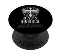 Croix de Jésus Punk Gothique Y2K Nu Goth Faith Bible Verse PopSockets PopGrip Adhésif