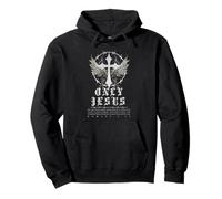 Croix de Jésus Punk Gothique Y2K Nu Goth Faith Bible Verse Sweat à Capuche