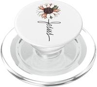 Croix de Jésus Tournesol - Fleurs - Chrétiens - Foi PopSockets PopGrip pour MagSafe