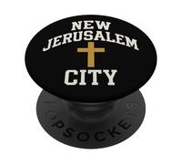 Croix de la Ville de Jérusalem, Foi chrétienne, Verset biblique de Jésus PopSockets PopGrip Adhésif