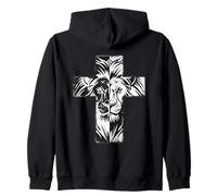 Croix de Lion majestueuse avec Force spirituelle Sweat à Capuche