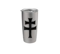 CROIX DE LORRAINE CHEVALIERS TEMPLIERS FRANCS-MAÇONS Gobelet isotherme en acier inoxydable double paroi