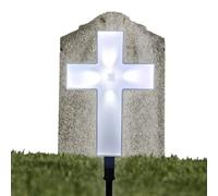 Croix de lumière tombe solaire - croix solaire, lumière du cimetière, croix tombe | Mémorial décoratif et résistant aux intempéries avec lumière chaude pour cadeaux de cimetière, jardin, deuil et