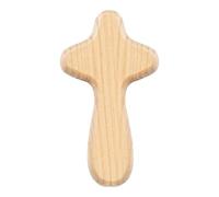 Croix de maintien en bois - Sac de prière portable unique avec croix, | Design ergonomique avec grain de bois naturel, croix souple, croix de poche qui ne tient pas dans la main dans l'église