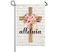 Croix De Pâques Alléluia Il Est Ressuscité Religieux Drapeau De Cour 30X45Cm Bannières Durable Suspendre Drapeau Pour Fêtes Ferme Plage