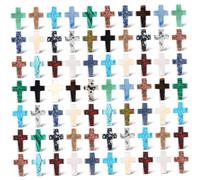 Croix de poche en vrac, 50 pièces croix en cristal, petites mini de poche en cristal naturel en vrac pour prières, rappel foi, cadeaux inspirants baptême