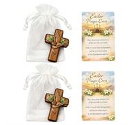 Croix de prière de poche, cadeau de Pâques, jeton de poche en vrac, mini poches croisées avec cartes positives, poches anti-stress, cadeau de relation pour chrétien religieux