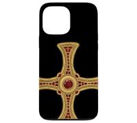 Croix de Saint Cuthbert Pectoral évangile façon Vie catholique Saint Coque pour iPhone 13 Pro Max