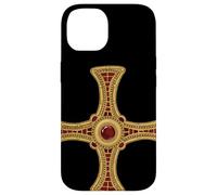 Croix de Saint Cuthbert Pectoral évangile façon Vie catholique Saint Coque pour iPhone 14