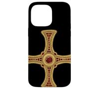 Croix de Saint Cuthbert Pectoral évangile façon Vie catholique Saint Coque pour iPhone 14 Pro Max