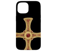 Croix de Saint Cuthbert Pectoral évangile façon Vie catholique Saint Coque pour iPhone 15