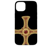 Croix de Saint Cuthbert Pectoral évangile façon Vie catholique Saint Coque pour iPhone 15 Plus