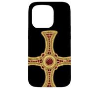 Croix de Saint Cuthbert Pectoral évangile façon Vie catholique Saint Coque pour iPhone 15 Pro