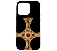 Croix de Saint Cuthbert Pectoral évangile façon Vie catholique Saint Coque pour iPhone 15 Pro Max