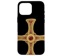 Croix de Saint Cuthbert Pectoral évangile façon Vie catholique Saint Coque pour iPhone 16 Pro Max