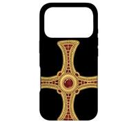 Croix de Saint Cuthbert Pectoral évangile façon Vie catholique Saint Coque pour iPhone 17 Pro