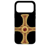 Croix de Saint Cuthbert Pectoral évangile façon Vie catholique Saint Coque pour iPhone 17 Pro Max